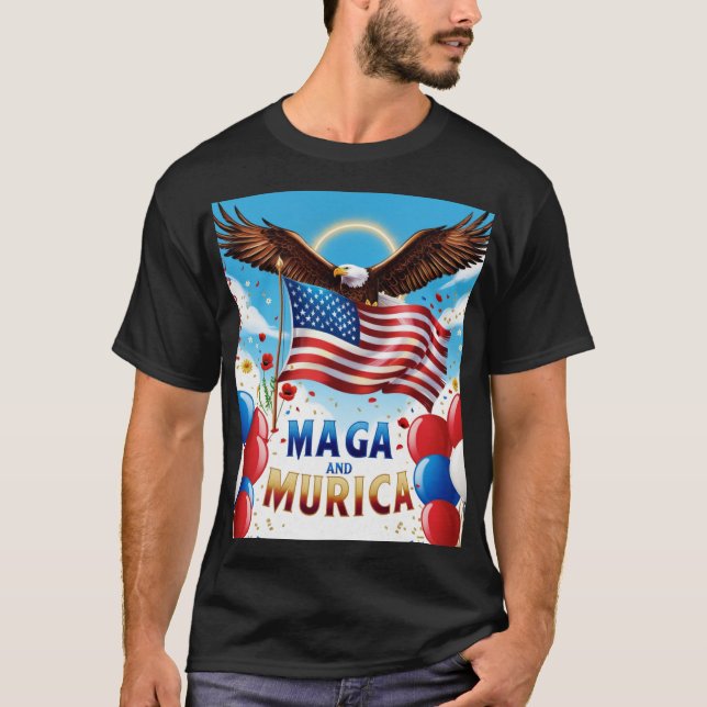 Trump Shirt American Flag Team Murica MAGA  (Front)