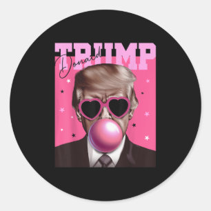 Trump Shirt For Kids Men Women Donald Trump Dubble Classic Round Sticker