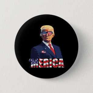 Trump Shirt Merica Trump Sungl Us Flag 4th Of July 6 Cm Round Badge