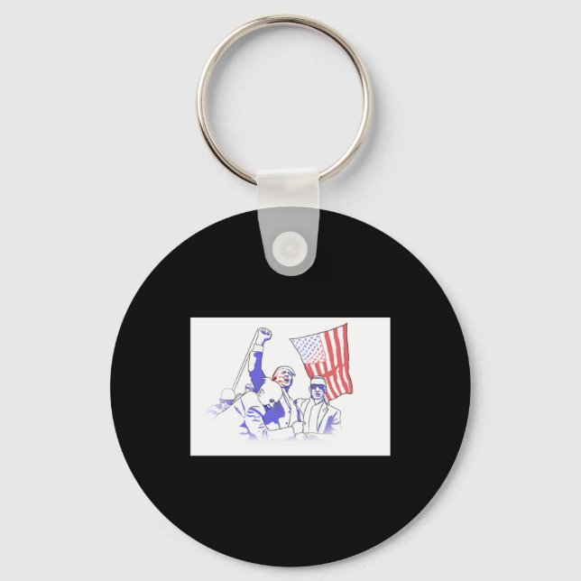Trump Shot At 2024  Key Ring (Front)