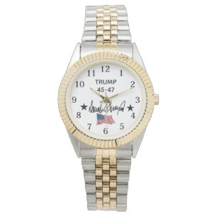Trump Signature 45-47 and Flag Usa Watch