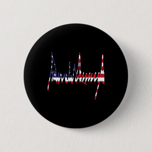 Trump Signature Usa Flag 47th Presidential Inaugur 6 Cm Round Badge