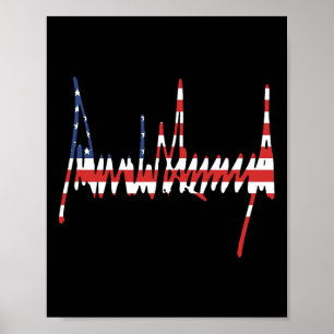 Trump Signature Usa Mega 47th President Pro-trump Poster