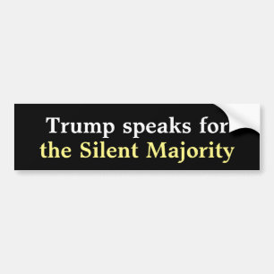 Trump Silent Majority Bumper Sticker. Sticker