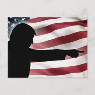 Trump Silhouette USA Flag Postcard