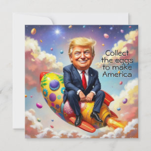 Trump sits on the missile holiday card