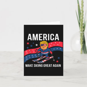 Trump ski usa - christmas make skiing great again card