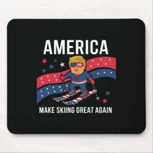 Trump Ski Usa - Christmas Make Skiing Great Again  Mouse Pad