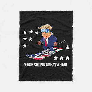 Trump ski usa - make skiing great again fleece blanket