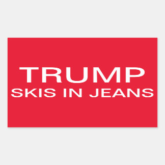 Trump Skis in Jeans Rectangular Sticker