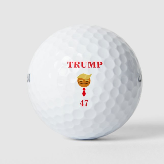 Trump Smile Face with Tie, 47 Golf Balls (Front)