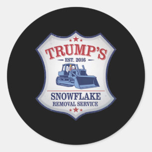 Trump Snow Plough Trump Ploughing Snowflake Remova Classic Round Sticker