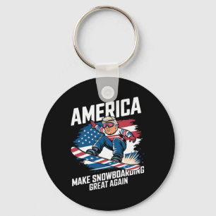 Trump Snowboard Usa - Make Snowboarding Great Agai Key Ring