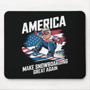 Trump Snowboard Usa - Make Snowboarding Great Agai Mouse Pad