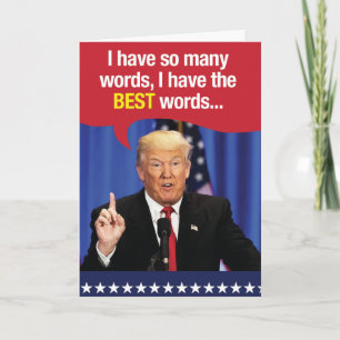 Trump So Many Words Birthday Humour Card