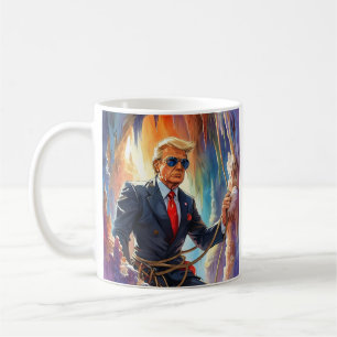 Trump Spelunking Caving in a Beautiful Cave MAGA Coffee Mug