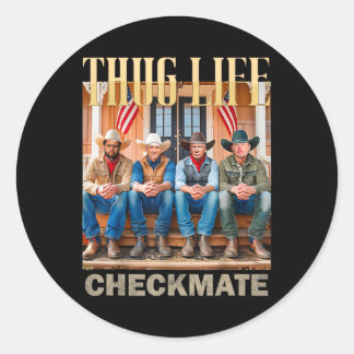 Trump Squad Thug Life Trump Vance Kennedy Elon  Classic Round Sticker