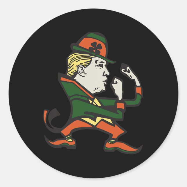 Trump St. Paddy's Funny Trump St Patrick's Day  Classic Round Sticker (Front)