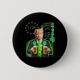 Trump St Patrick Day We The People Us Flag Shamroc 6 Cm Round Badge