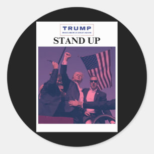 Trump Stand Up 2025 Classic Round Sticker