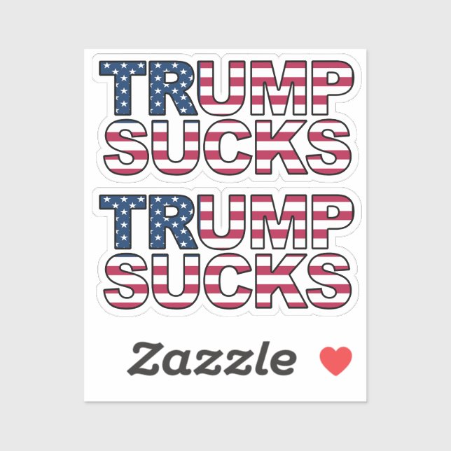 "Trump Sucks" USA flag style sticker (Sheet)