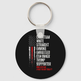 Trump Supporter Christian White Straight Unwoke Un Key Ring