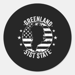 Trump Supporters Greenland 51st State Distressed Classic Round Sticker