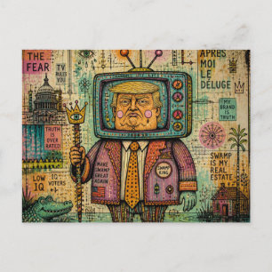 Trump Swamp Reality Mixed Media Postcard