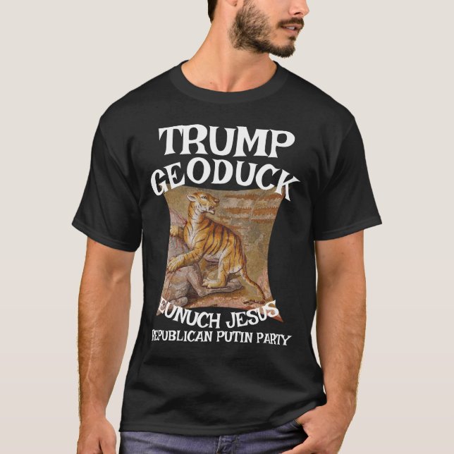 Trump Tabby Cat Geoduck Jesus Republican WH T-Shirt (Front)