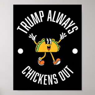 Trump Taco Theory – Trump Always Chickens Out Taco Poster