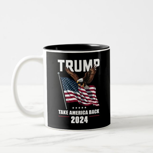 Trump Take America Back American Election 2024 Two-Tone Coffee Mug (Left)