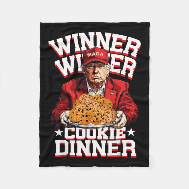Trump Take America Byck Funny Winner Winner Cookie Fleece Blanket (Front)
