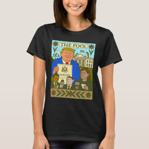 Trump Tarot Card The Fool Imposes Tariff On Pengui T-Shirt