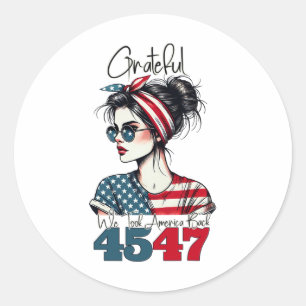 Trump Thanksgiving Grateful We Took America Byck M Classic Round Sticker