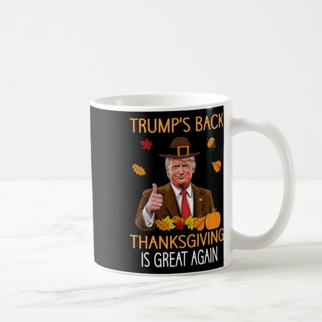 Trump Thanksgiving Turkey Autumn Fall Thankful Men Coffee Mug (Right)