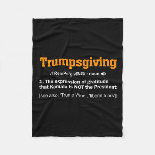Trump Thanksgiving Winner Winner Funny Turkey Day  Fleece Blanket