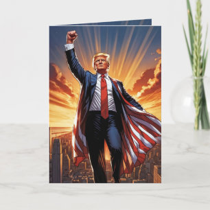 "Trump the American Superhero Greeting Card"  Card