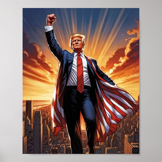 "Trump the American Superhero Poster"  Poster (Front)