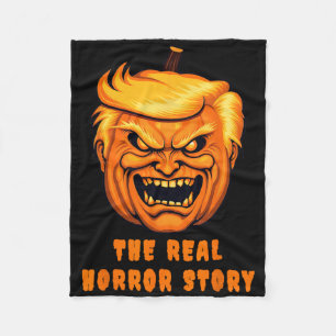 Trump The Real Horror Story Fleece Blanket