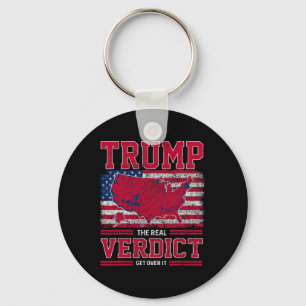 Trump The Real Verdict Get Over It Us Flag Inaugur Key Ring