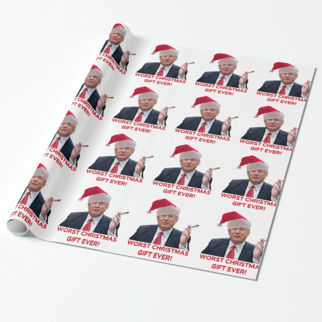 Trump, the worst Christmas gift ever! Wrapping Paper (Unrolled)