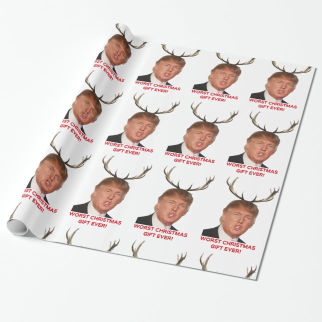 Trump, the worst Christmas gift ever! Wrapping Paper (Unrolled)