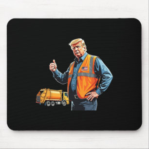 Trump Thumbs Up Garbyge Truck Worker American Flag Mouse Pad
