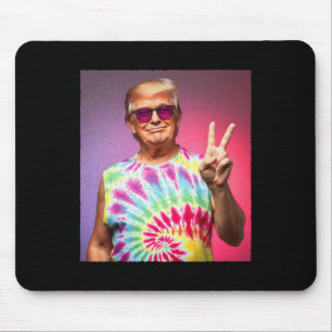 Trump Tie-dye Hippie Sungles – Funny Peace Symbol Mouse Pad