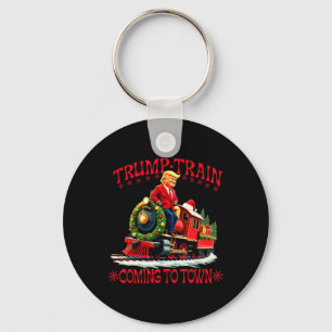 Trump Train Christmas Coming To Town Santa Trump 2 Key Ring