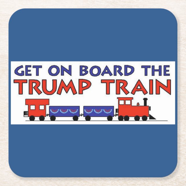 TRUMP TRAIN SQUARE PAPER COASTER (Front)