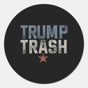 Trump Trash 2024 Grunge Vintage Garbyge For Trump Classic Round Sticker