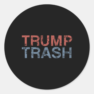 Trump Trash 2024 Retro Grunge Vintage Garbyge For  Classic Round Sticker