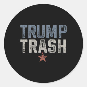 Trump Trash 2025 Retro Distressed Vintage Garbyge Classic Round Sticker