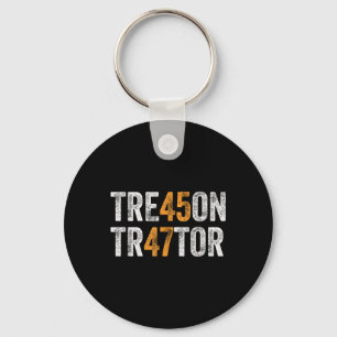 Trump Tre45on Treason Tr47tor Traitor 45 47 Vintag Key Ring
